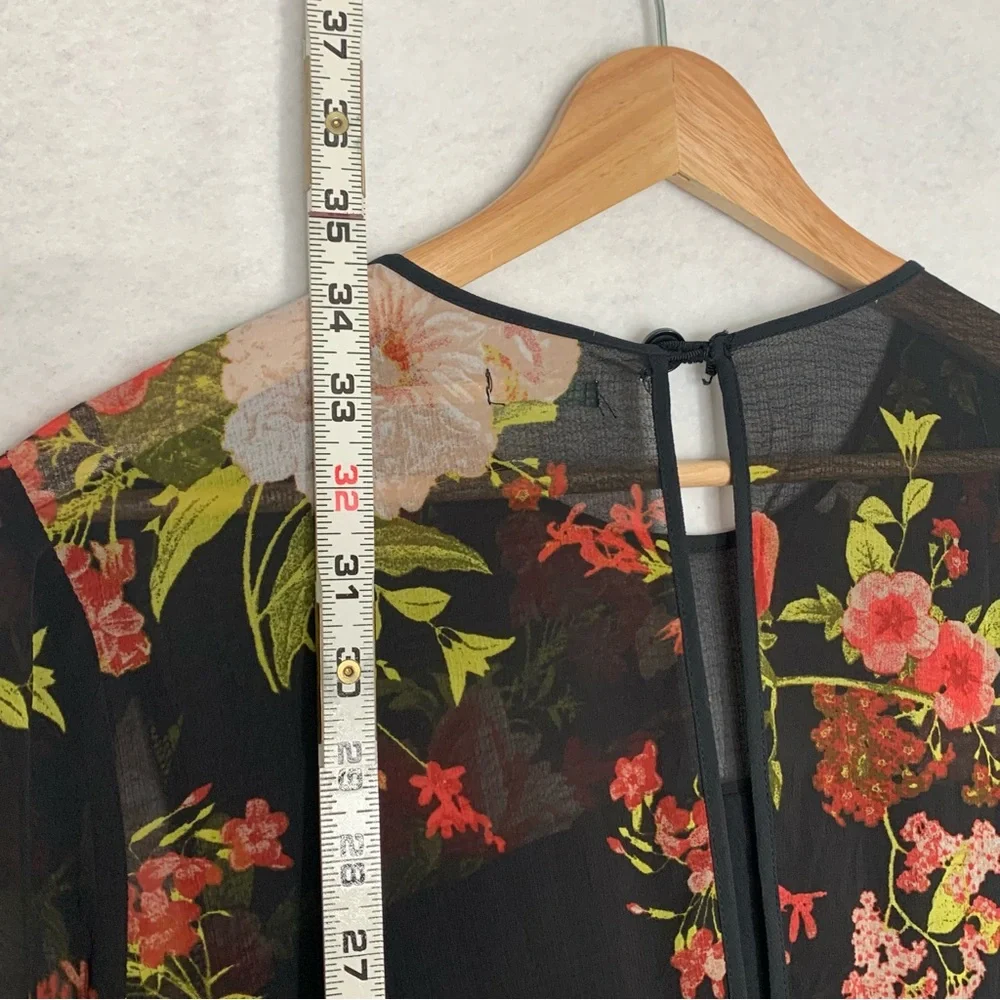 Urban Outfitter Kimchi Blue Black Floral Skater Dress Size Large Dark Romantic